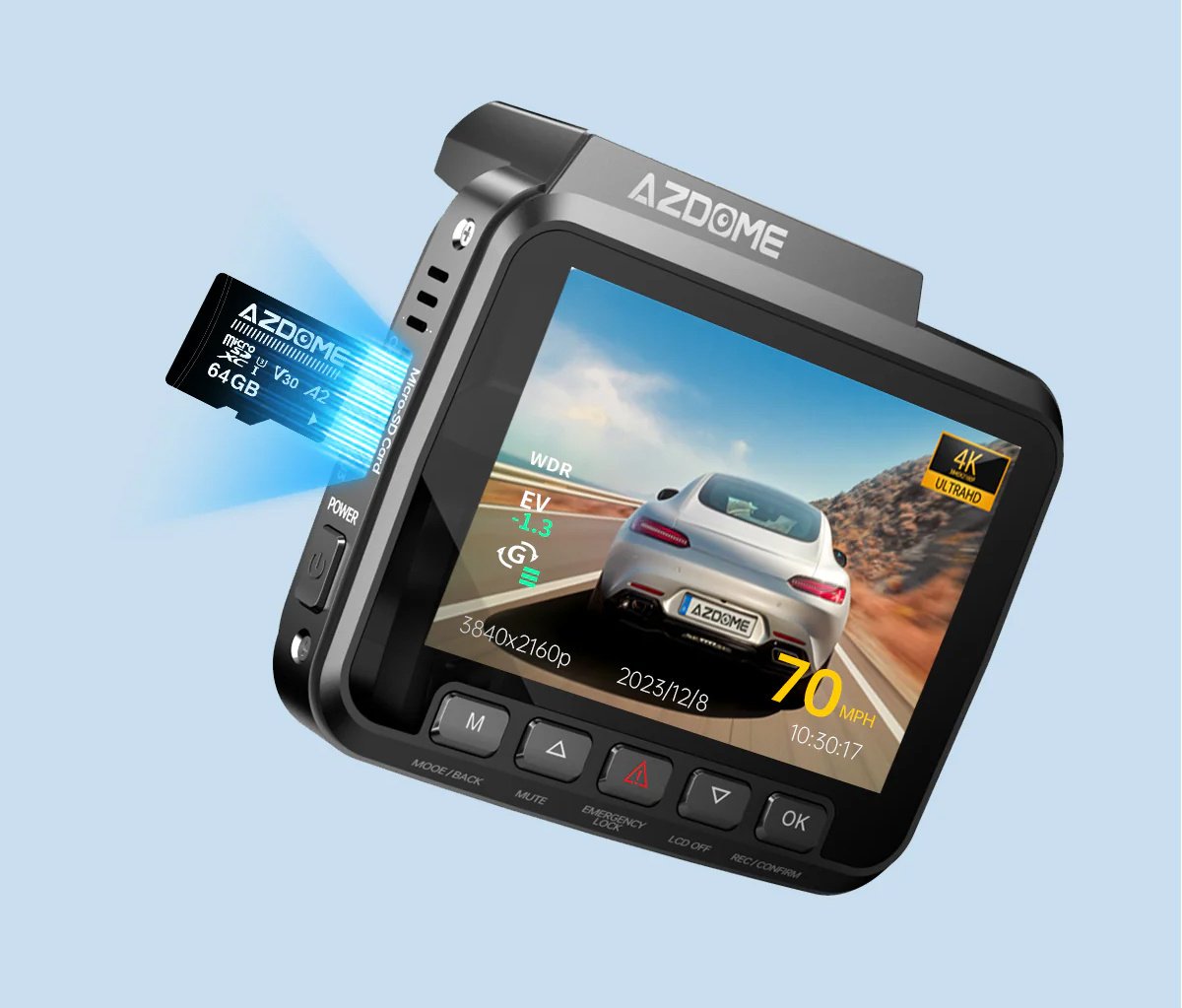 AZDome GS63H Pro True 4K 2CH Wifi GPS 64gb dashcam