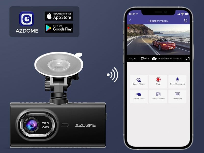 AZDome M560 3CH 4K Wifi GPS 128gb dashcam