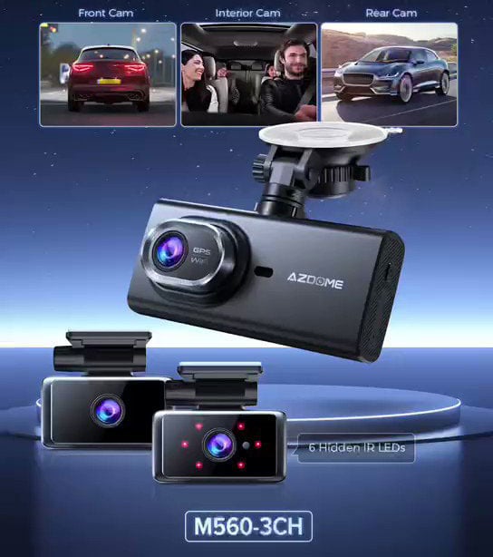 AZDome M560 3CH 4K Wifi GPS 128gb dashcam