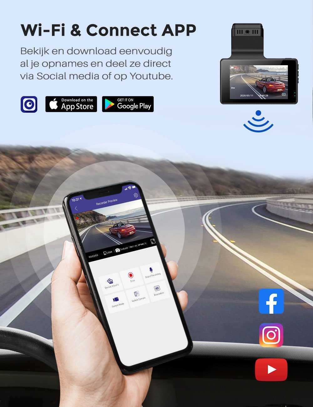 AZDome M63 Pro True 4K 64gb Wifi GPS dashcam