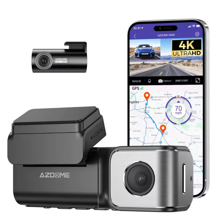 AZDome M360 2CH 4K Wifi GPS 64GB dashcam