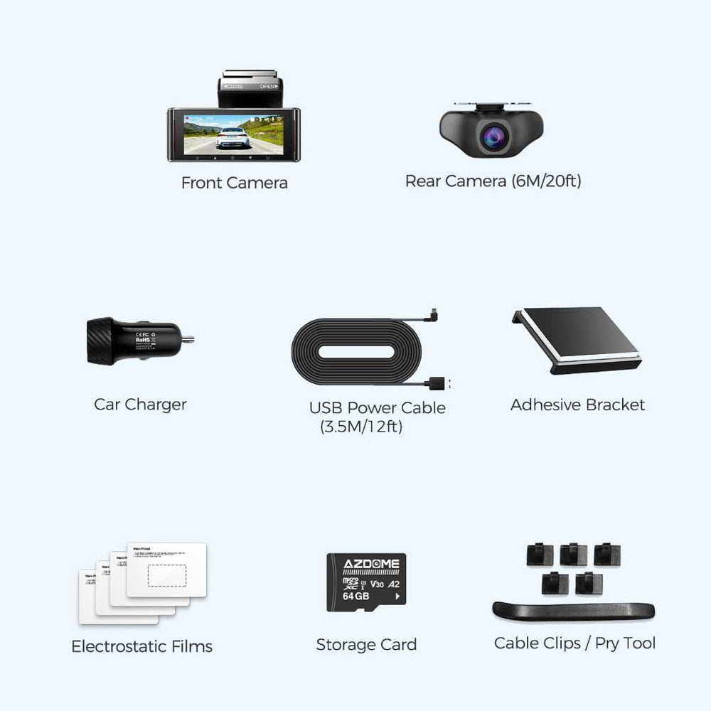 M770 AZDome M770 Pro 2CH 4K Wifi GPS 64gb dashcam