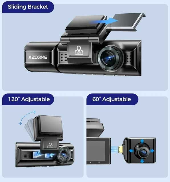 AZDome M770 Pro 3CH 4K Wifi GPS 64gb dashcam