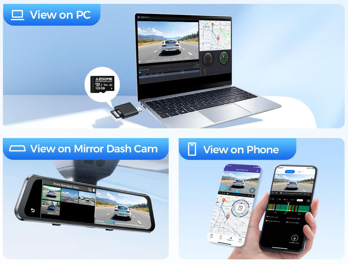 AZDome PG17 Max 4K 2CH Wifi GPS 64gb dashcam