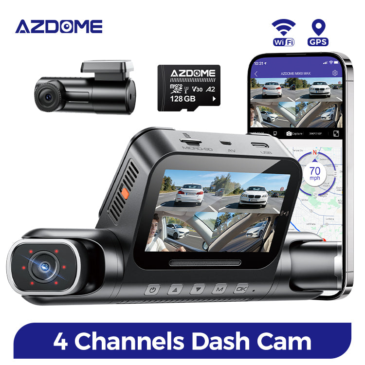 AZDome M660 Max 4CH 128gb 4K Wifi GPS 360 graden dashcam