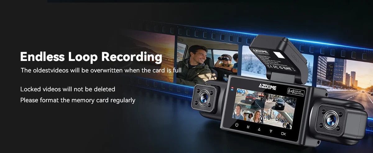 <tc>Dashcam AZDome M350 4CH 2K con wifi, GPS, 64 GB y visión de 360 grados</tc>